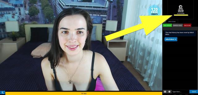 Turning on your webcam on Flirt4Free