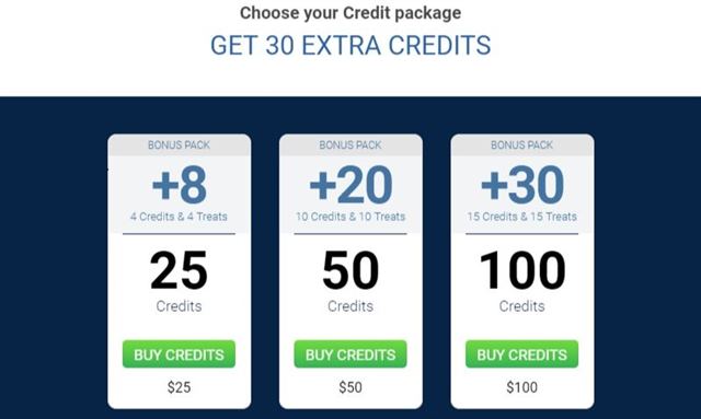 Prices of Credits on ImLive