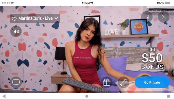 Latina cutie plays coy with her guests in her free room on ImLive's mobile platform
