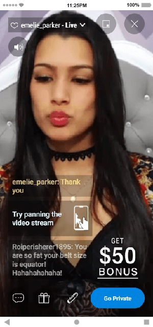 Sexy model seducing her guests on ImLive's new mobile interface