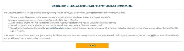 Chaturbate's zero tolerance policy