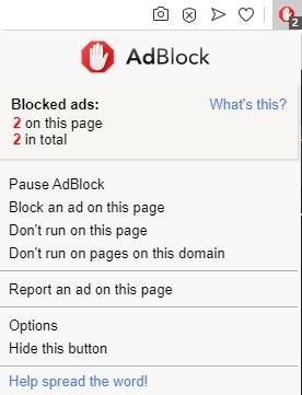 Adblock on desktop browser