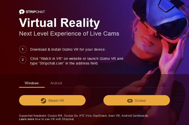 Stripchat's VR feature